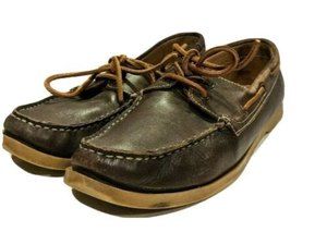 Clarks Mens Port View Mahogany Leather Boat Shoes Size 8.5 Brown Dark Brown